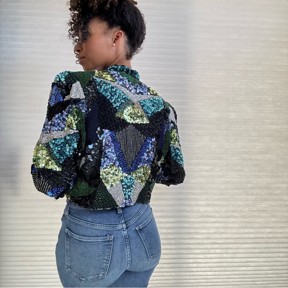 Scala Vintage Sequin Statement Jacket - Picture 15 of 16